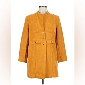Chico's Golden Yellow Blazer Coat Womens Tweed jacket size large